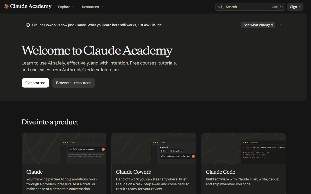 Claude Academyのトップページ